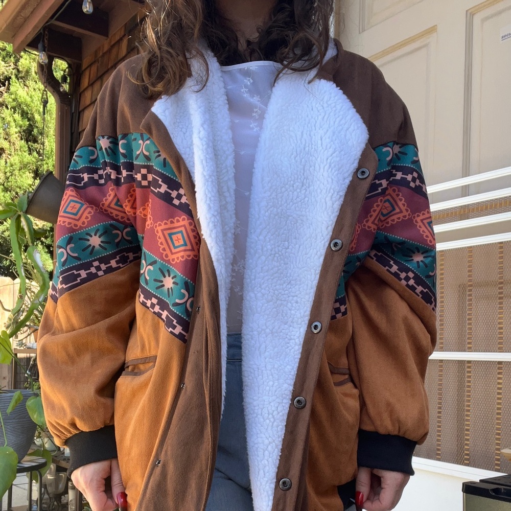 Unbranded small brown Navajo print pattern jacket